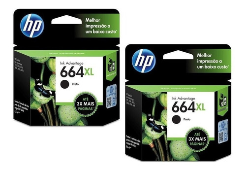 Cartucho Hp 664xl Preto 02 Unidades. Original