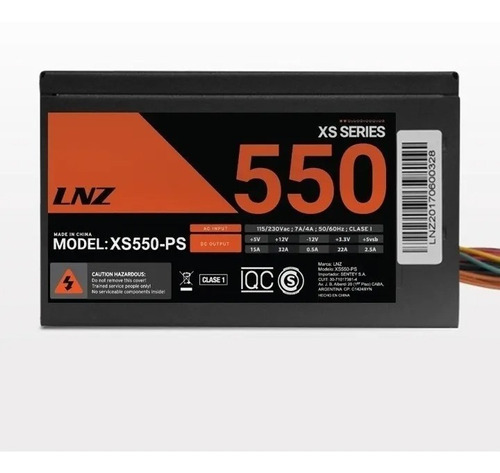 Fuente De Alimentación Para Pc Lnz Xs550-ps 550w Acuario