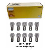 Caja 10 Focos 1157 1034 2 Polos Patas Disparejas Philips