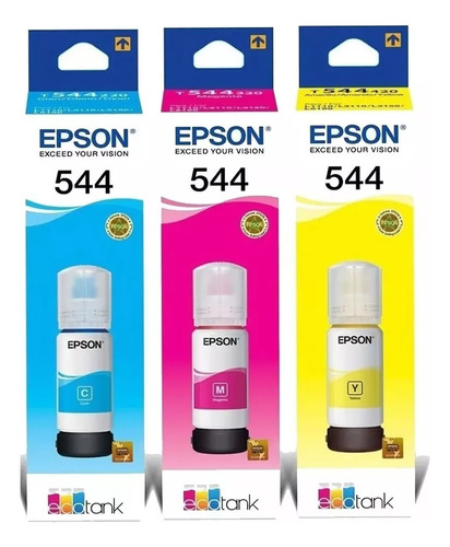 Kit Tinta Epson 544 Original Ecotank L3110 L3150 L5190 L1250