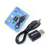Adaptador Mini Plug De 1 Usb Macho A 1 Mini Plug Macho Seisa Bluetooth 5.0 Negro De 20cm