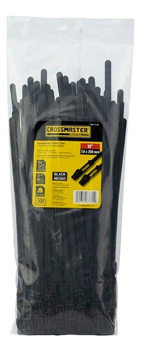 Precinto Reutilizables X 100u Crossmaster 9967760 7.6x250mn Color Negro