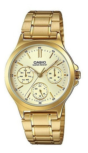 Reloj Casio Mujer Ltp-v300g Gold Multifuncion Impacto Online