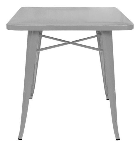 Mesa Tolix 70 Industrial Metálica En Colores Patas Tono Gris Plata Perlado