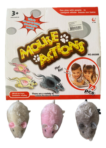 Pack 12 Ratones De Peluche Para Bromas Juguete De Movimiento