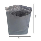 Envelope Plástico Cinza C/ Bolha 32x40 400 Un Resistente