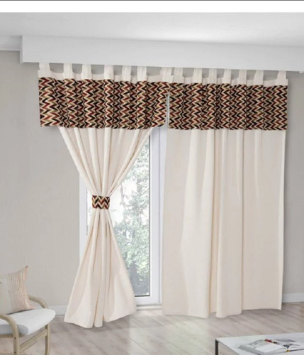 Cortinas Ambiente Rafia Con Chenille Estampado Envio Gratis 