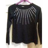 Sweater Pullover Talle S Negro Stone Impecable Liviano