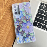 Funda Premium Flor Glitter Liquido Para Samsung S20 Fe