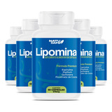 5 Pote Lipomina 60 Cápsulas 100% Original