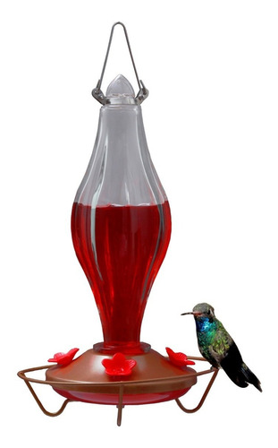 Bebedero Alimentador Para Colibrí De Cristal P/ Nectar 384ml