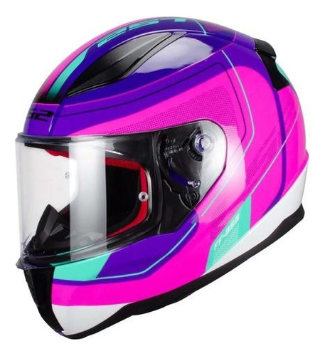 Casco Para Moto Ls2 Ff353 Rapid 2 Graphic Rosa/ Morado