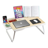 Mesa Plegable Para Cama - Xl Con Soporte Libros.