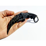 Cuchillo Kerambit Cs Go Sin Filo Spider Black Práctica Funda