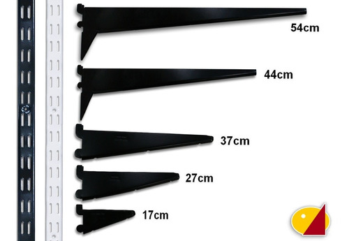 3 Ménsulas De 37cm - Color Negro 