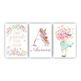 Kit Placas Decorativas Com Nome Aurora 21x30cm Star Quadros