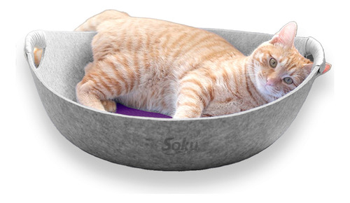 Soku Cama Gato Mascota Cesto Tapete Verano Invierno Calidad Color Gris Diseño Canasto