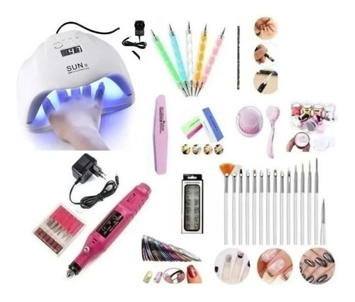 Kit Cabina Led Uv + Torno Uñas Gel Manicura Kit Decoración !