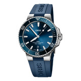 Reloj Oris Aquis Date 0173377874135-0742235fc Correa Azul Bisel Azul Fondo Azul