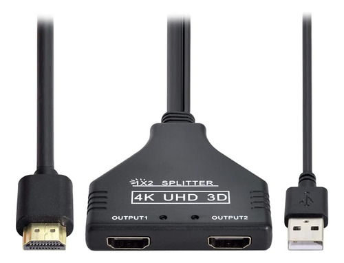 Axgear 4k Hdmi Splitter 1 En 2 Salidas Con Cable Usb De Alim