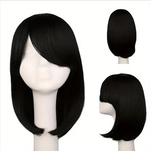 Lace Curta Wig Orgânica Aspectos De Cabelo Humano C/ Franja