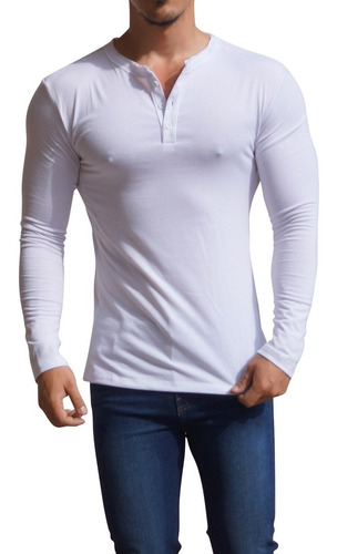 Playeras John Leopard Henley Ajuste Perfecto Slim Fit