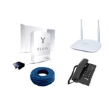 Kit Amplimax4g Internet Telefonia Rural + Rot+ Tel+ Cabo80m