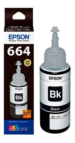 Botella De Tinta Negro Epson 664 L110/l200/l210/l350/l355/l5