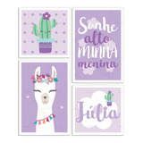 Placas Quadro+brinde Adesivo Infantil Bebê Lhama/alpaca 