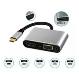 Hub Usb 3.0 Tipo C Adaptador Para Macbook Hdmi Vga  Pd