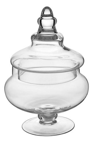 Potiche Bomboniere Vaso Decorativo 21x15 Vidro Transparente