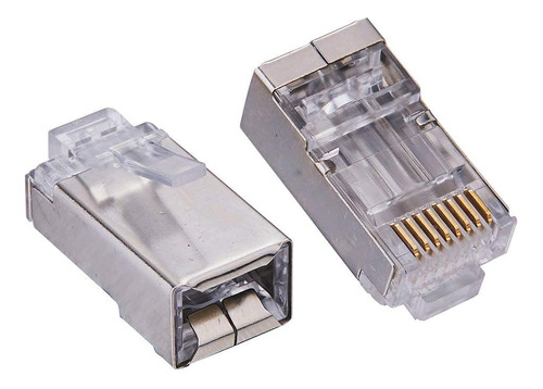 Satmaximum Blindado Cat6 Conectores Rj45 Chapado En Oro Rj45