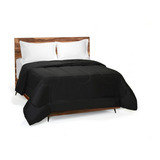 Acolchado Distrito Blanco Liso Reversible 2 1/2 Plazas Diseño Liso Color Negro De 220cm X 240cm