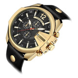 Reloj Cuarzo Curren Hombre Correa De Piel Dial Grande B