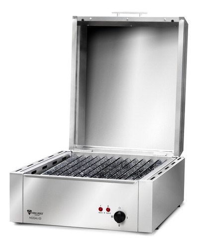 Parrilla Electrica Cook And Food Nogal 53cm Acero Inox. Tapa