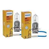 Kit 2 Lâmpadas H3 Farol Alto Baixo Neblina Philips Standard