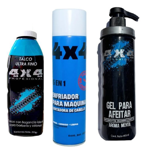 Gel Para Afeitar + Enfriador De Maquinas + Talco Ultra  