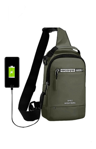 Mariconera Pechera De Calidad Con Usb Mochila Cruzada Bandoleras Para Hombre Impermeable 3 Modos 