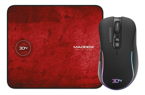 Pack Gamer Mousepad + Mouse 3600 Dpi 3dfx Maddox Negro