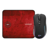 Pack Gamer Mousepad + Mouse 3600 Dpi 3dfx Maddox Negro