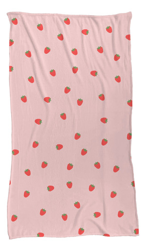 Cobija Manta Fresas Rosa Cute Aesthetic Fresitas Ultra Suave