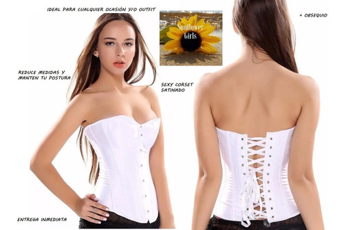 Corset Corse Satinado Ajustable Cintura Faja Formal Informal