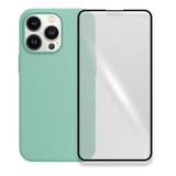 Capa Silicone + Película 3d Compatível Com iPhone 13 Pro Max