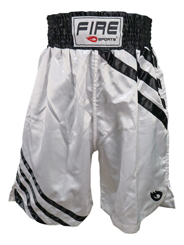 Short Blanco Con Franjas Mma Muay Thai Kick Boxing