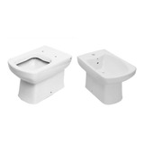 Set De Inodoro Corto Mochila Roca Dama Senso Bidet Deposito