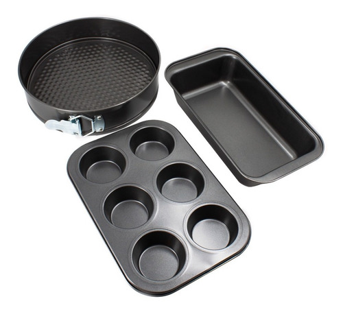 Set Reposteria Moldes Teflon Muffins Cupcakes Budin Torta