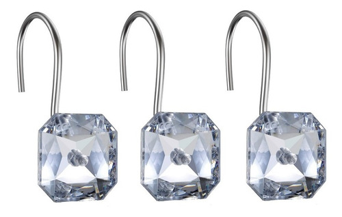 Ganchos De Resina Para Cortina De Baño X12 Diseño Diamante