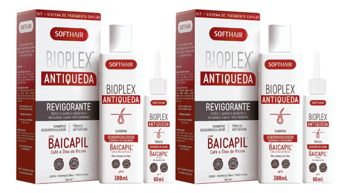 Kit Bioplex Anti Queda Shampoo+tônico Softhair 2 Unidades