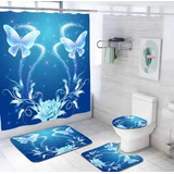 Juego De Baño Cortinas Set De Baño Alfombras Accesorios 