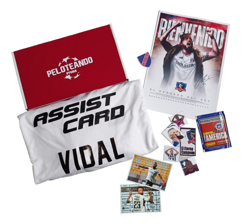 Pack Caja Camiseta Y Acessorios Arturo Vidal Colo Colo